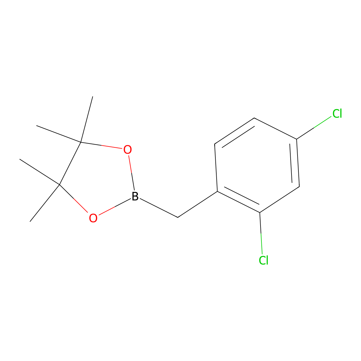 2-(2,4-Dichlorobenzyl)-4,4,5,5-tetramethyl-1,3,2-dioxaborolane molecular structure, CAS 1800284-57-4