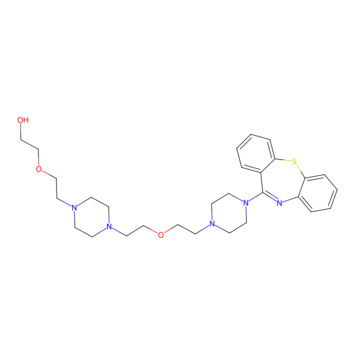 Quetiapine-(piperazin-1-yl)ethoxy)ethanol molecular structure, CAS 1800291-86-4