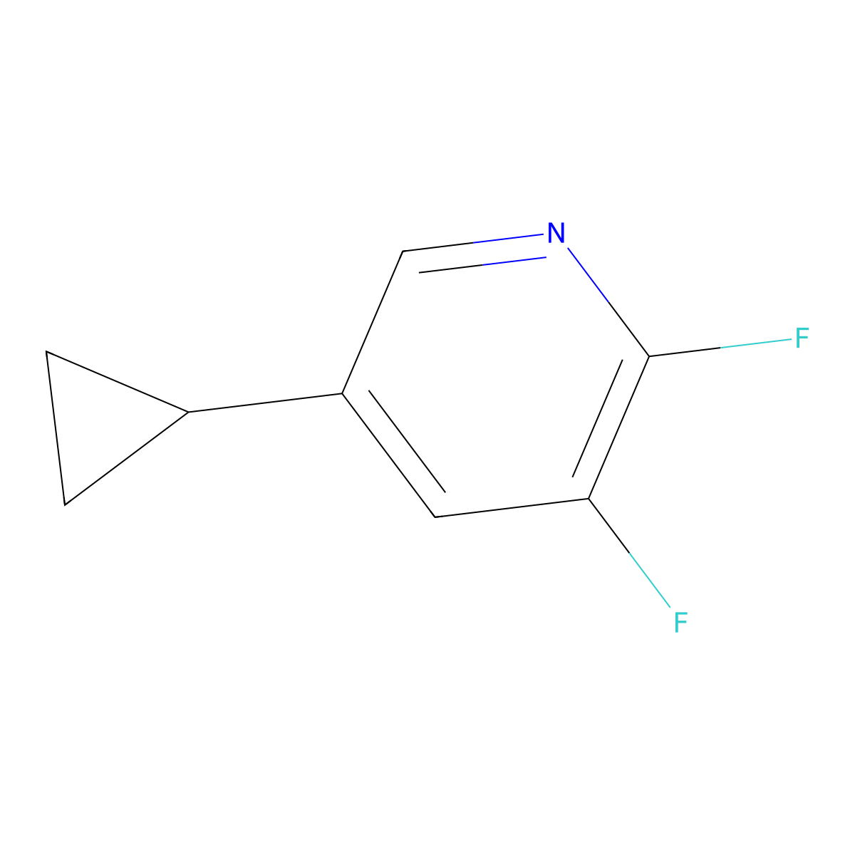 5-Cyclopropyl-2,3-difluoropyridine molecular structure, CAS 1800296-94-9