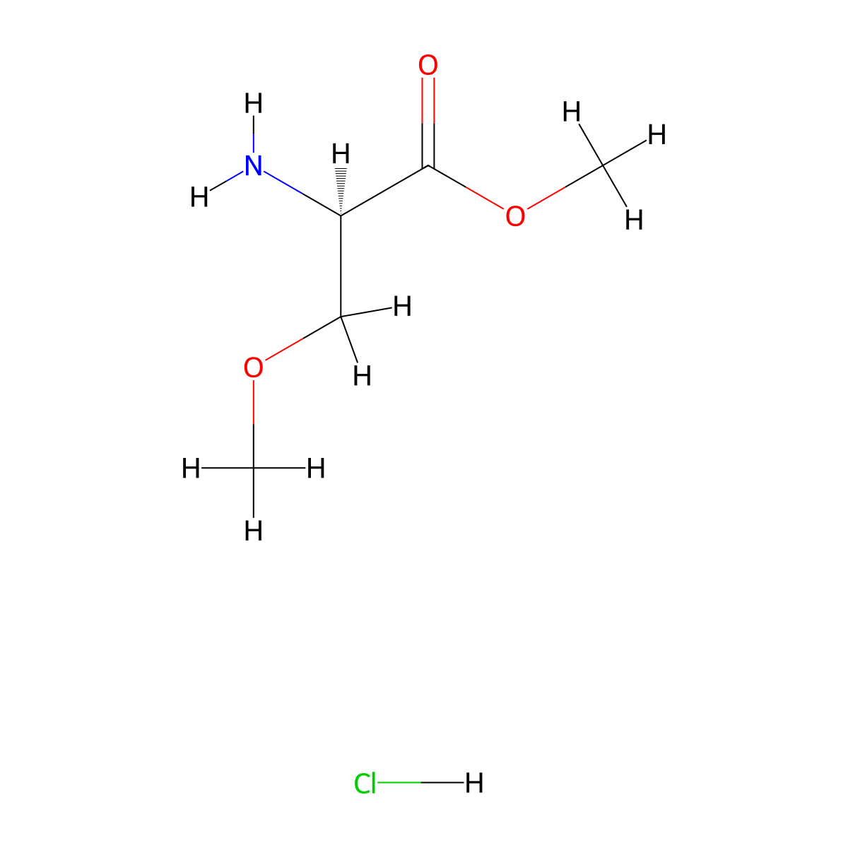 (R)-Methyl 2-amino-3-methoxypropanoate hydrochloride molecular structure, CAS 1800300-79-1