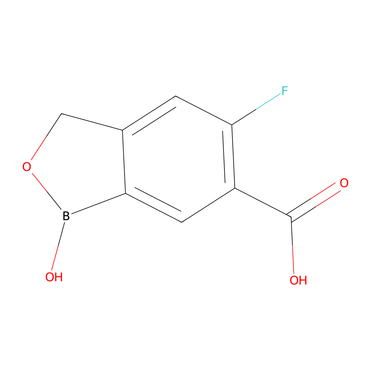 5-Fluoro-1-hydroxy-1,3-dihydrobenzo[c][1,2]oxaborole-6-carboxylic acid molecular structure, CAS 1800305-86-5