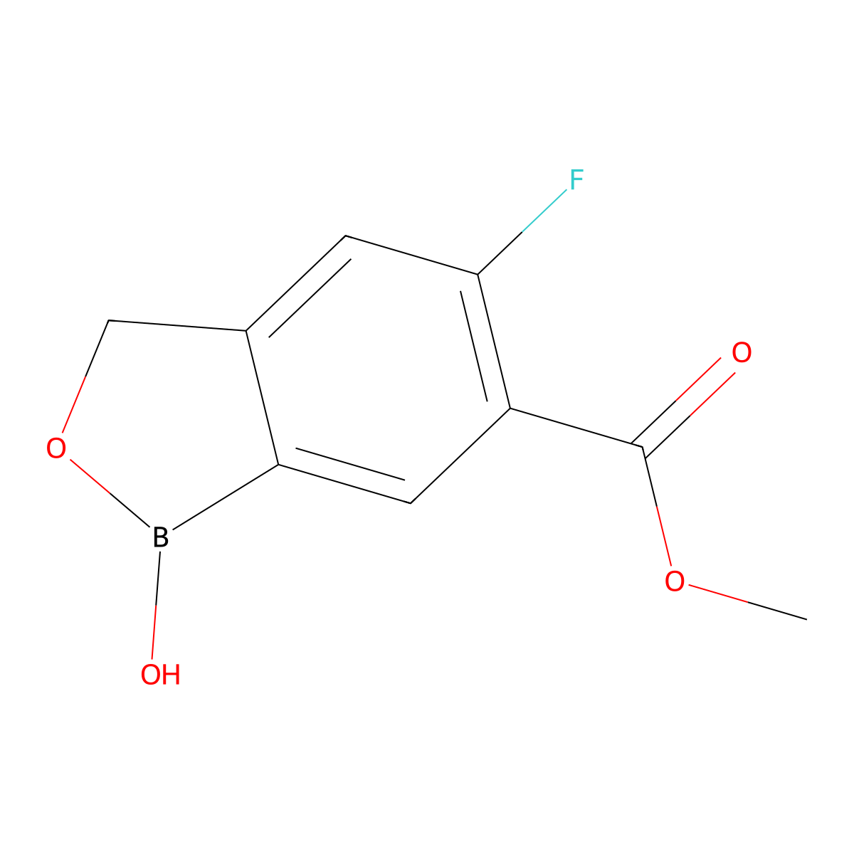 Methyl 5-fluoro-1-hydroxy-1,3-dihydrobenzo[c][1,2]oxaborole-6-carboxylate molecular structure, CAS 1800306-03-9