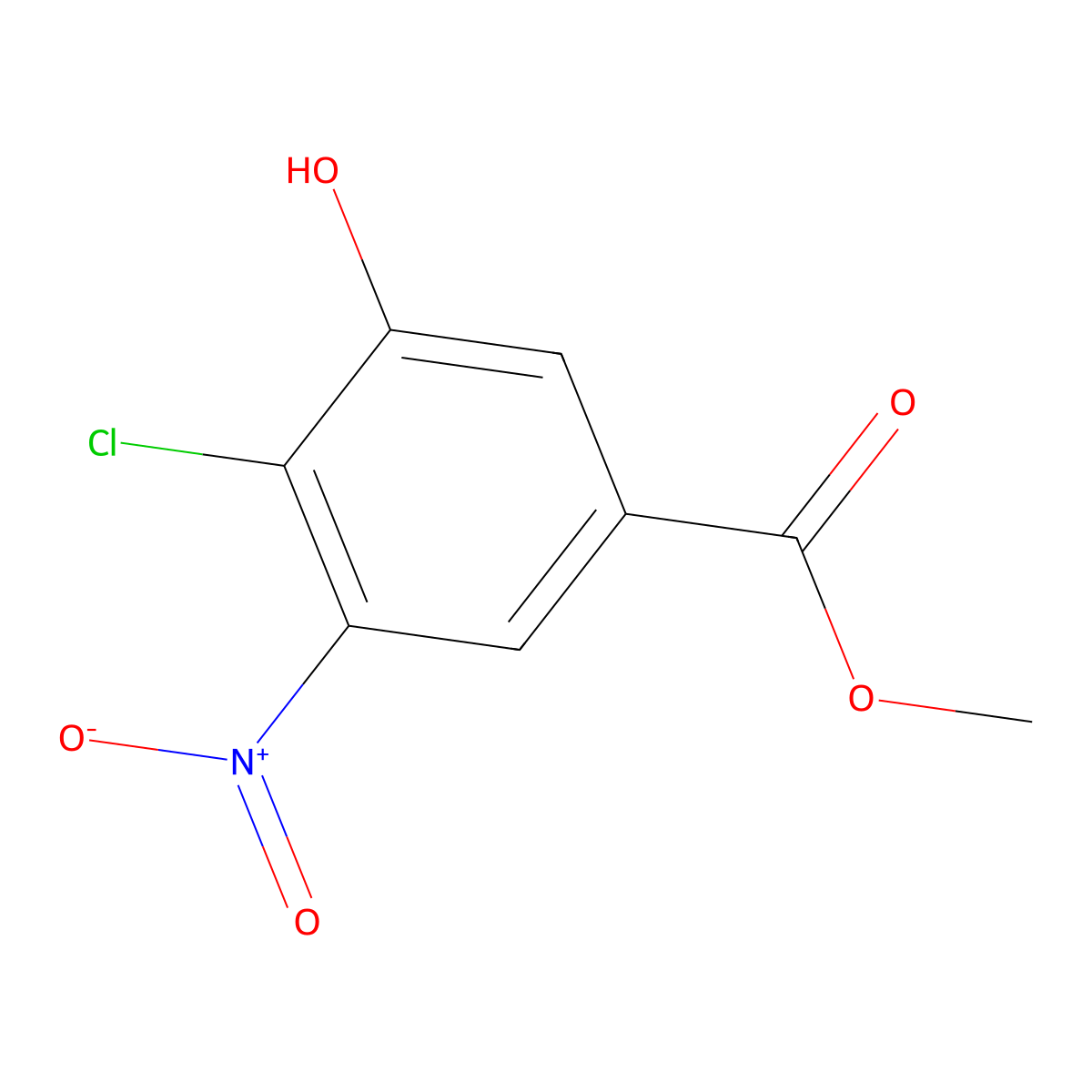 Methyl 4-chloro-3-hydroxy-5-nitrobenzoate molecular structure, CAS 180031-12-3