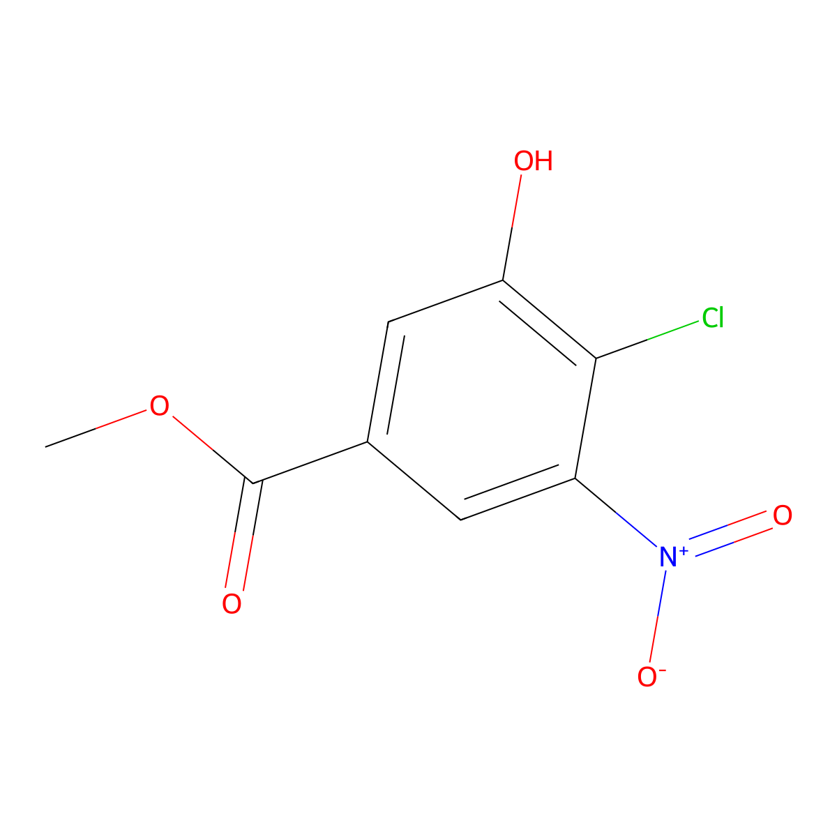 Methyl 4-chloro-3-hydroxy-5-nitrobenzoate molecular structure, CAS 180031-12-3