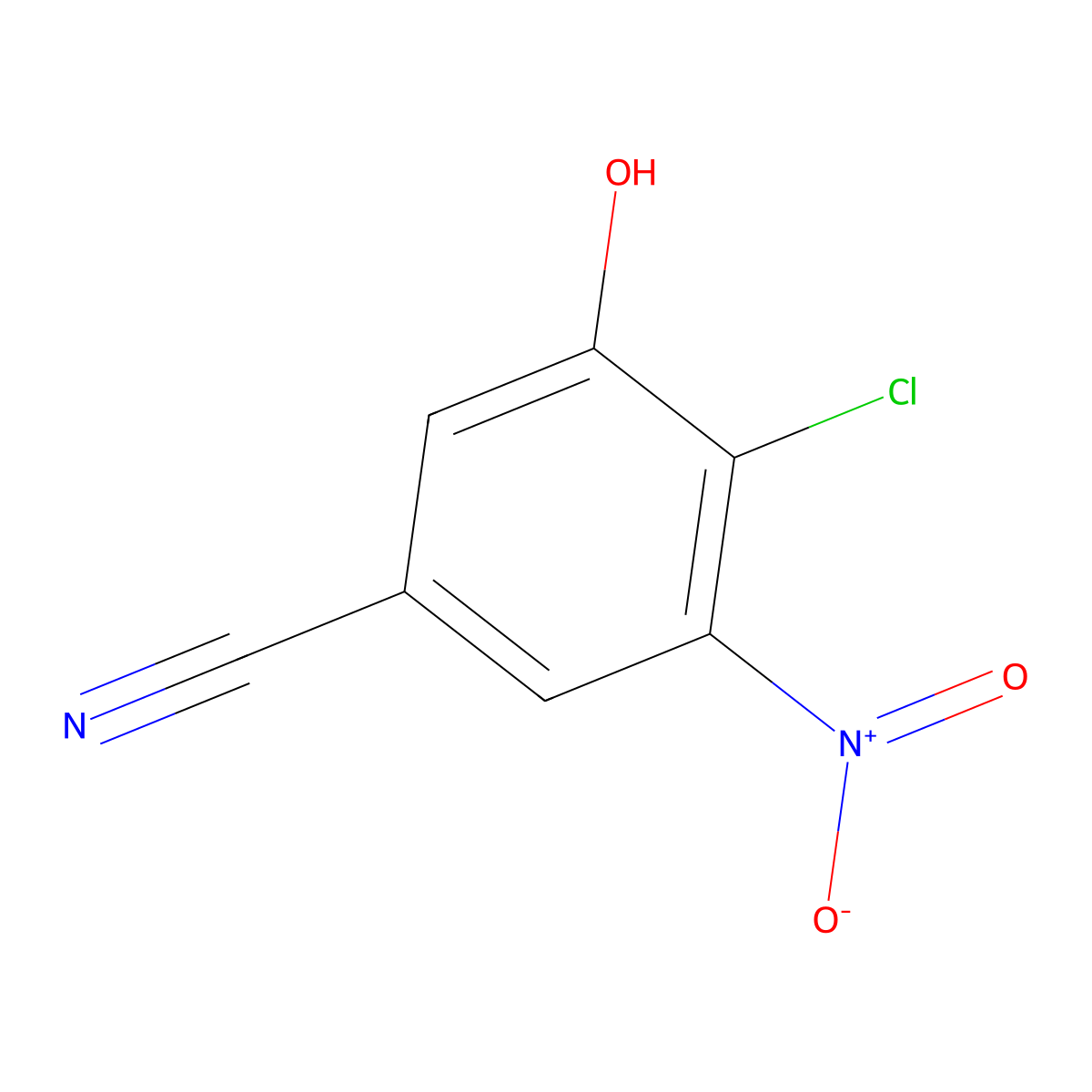 4-Chloro-3-hydroxy-5-nitrobenzonitrile molecular structure, CAS 180031-16-7