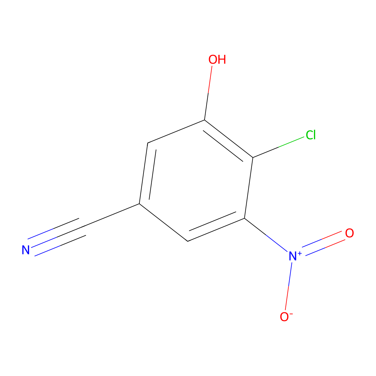 4-Chloro-3-hydroxy-5-nitrobenzonitrile molecular structure, CAS 180031-16-7