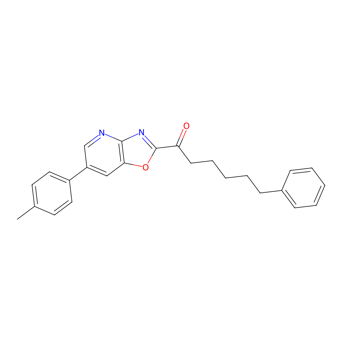 1-[6-(4-Methylphenyl)-[1,3]oxazolo[4,5-b]pyridin-2-yl]-6-phenylhexan-1-one molecular structure, CAS 1800327-36-9