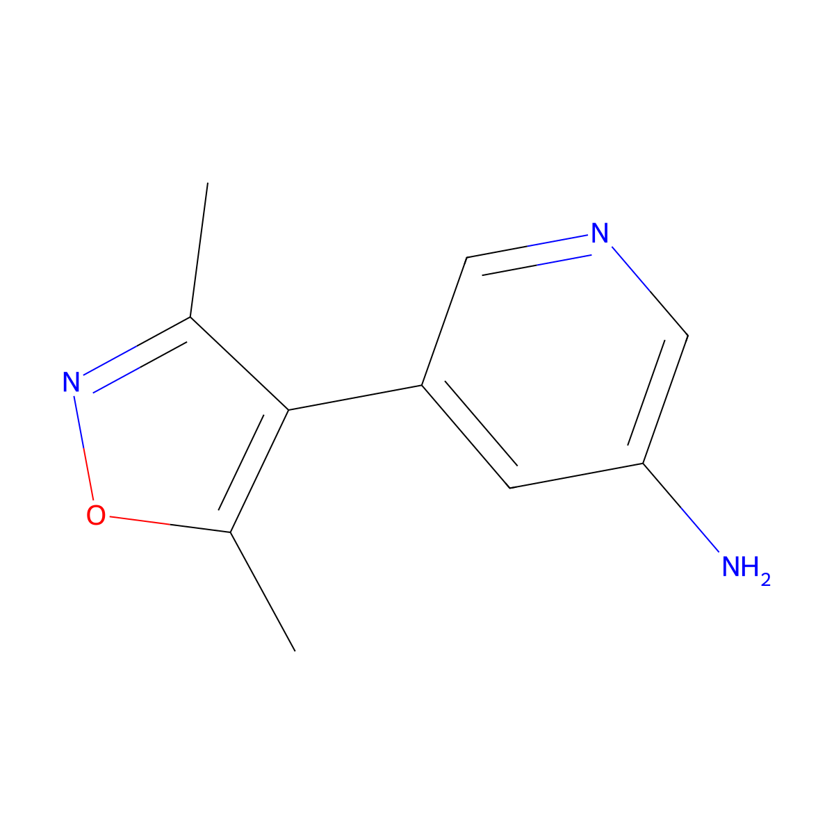 5-(3,5-Dimethylisoxazol-4-yl)pyridin-3-amine molecular structure, CAS 1800345-27-0