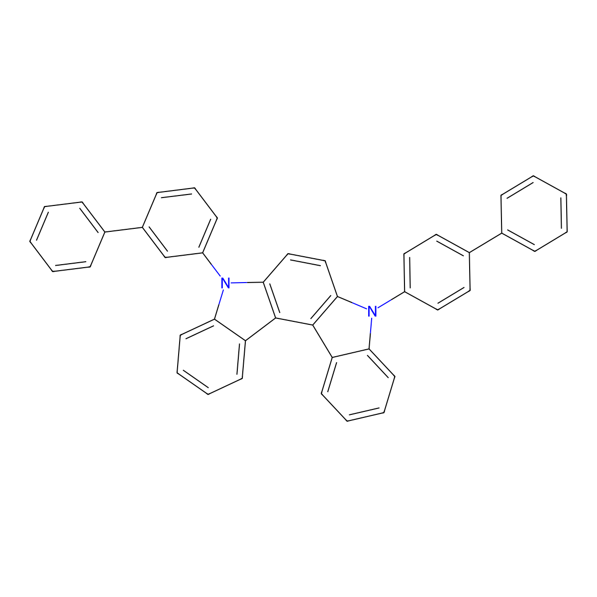5-([1,1'-Biphenyl]-3-yl)-8-([1,1'-biphenyl]-4-yl)-5,8-dihydroindolo[2,3-c]carbazole molecular structure, CAS 1800386-91-7