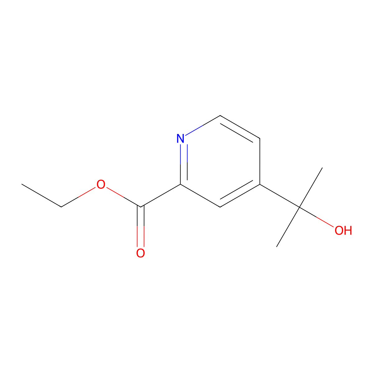 Ethyl 4-(2-hydroxypropan-2-yl)picolinate molecular structure, CAS 1800399-14-7