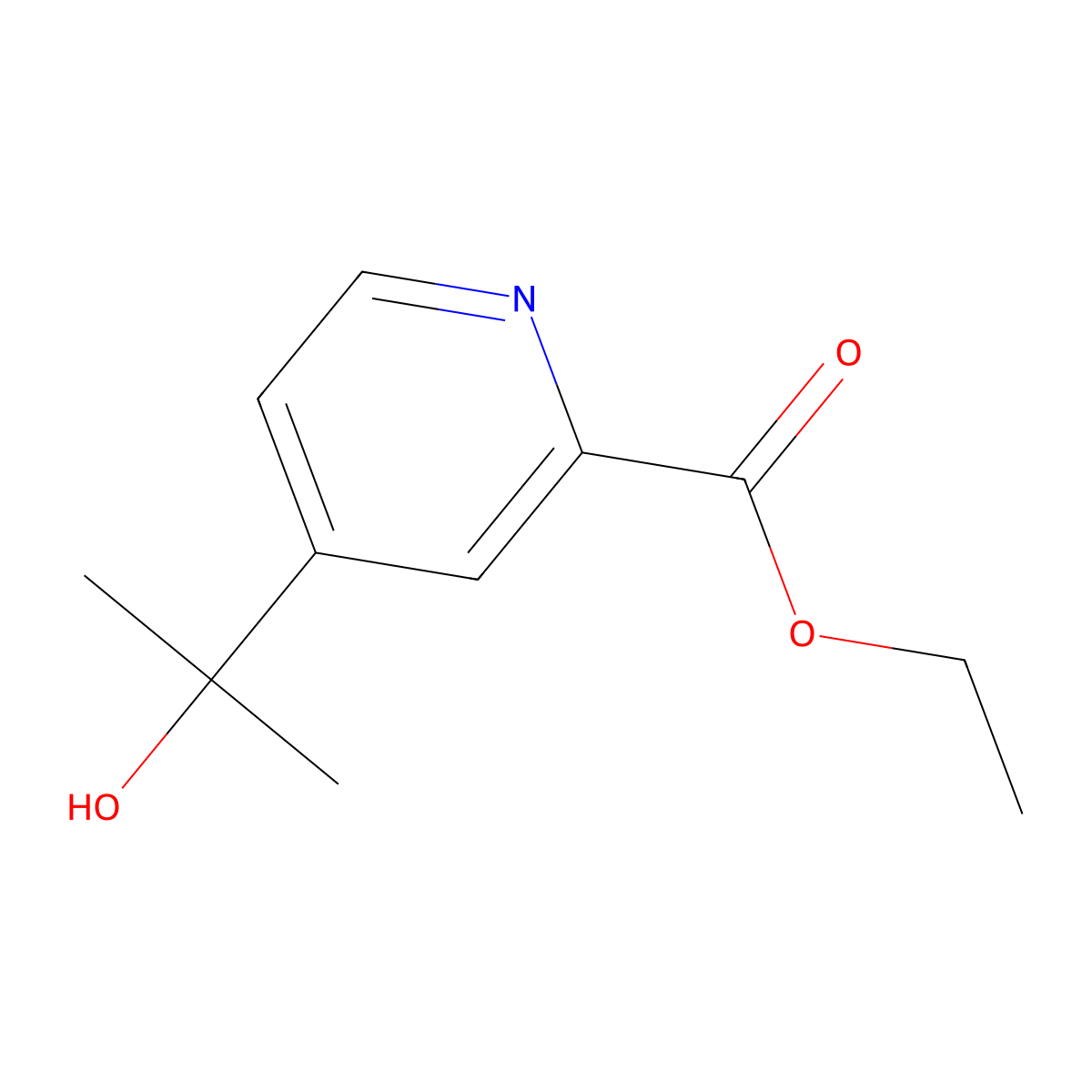 Ethyl 4-(2-hydroxypropan-2-yl)picolinate molecular structure, CAS 1800399-14-7