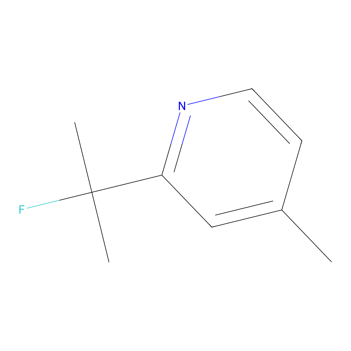 2-(2-Fluoropropan-2-yl)-4-methylpyridine molecular structure, CAS 1800399-34-1
