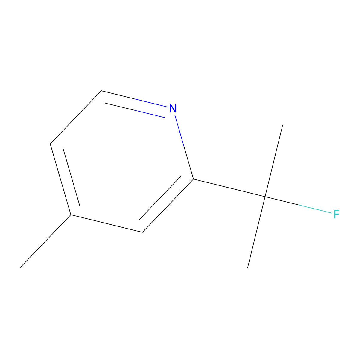 2-(2-Fluoropropan-2-yl)-4-methylpyridine molecular structure, CAS 1800399-34-1