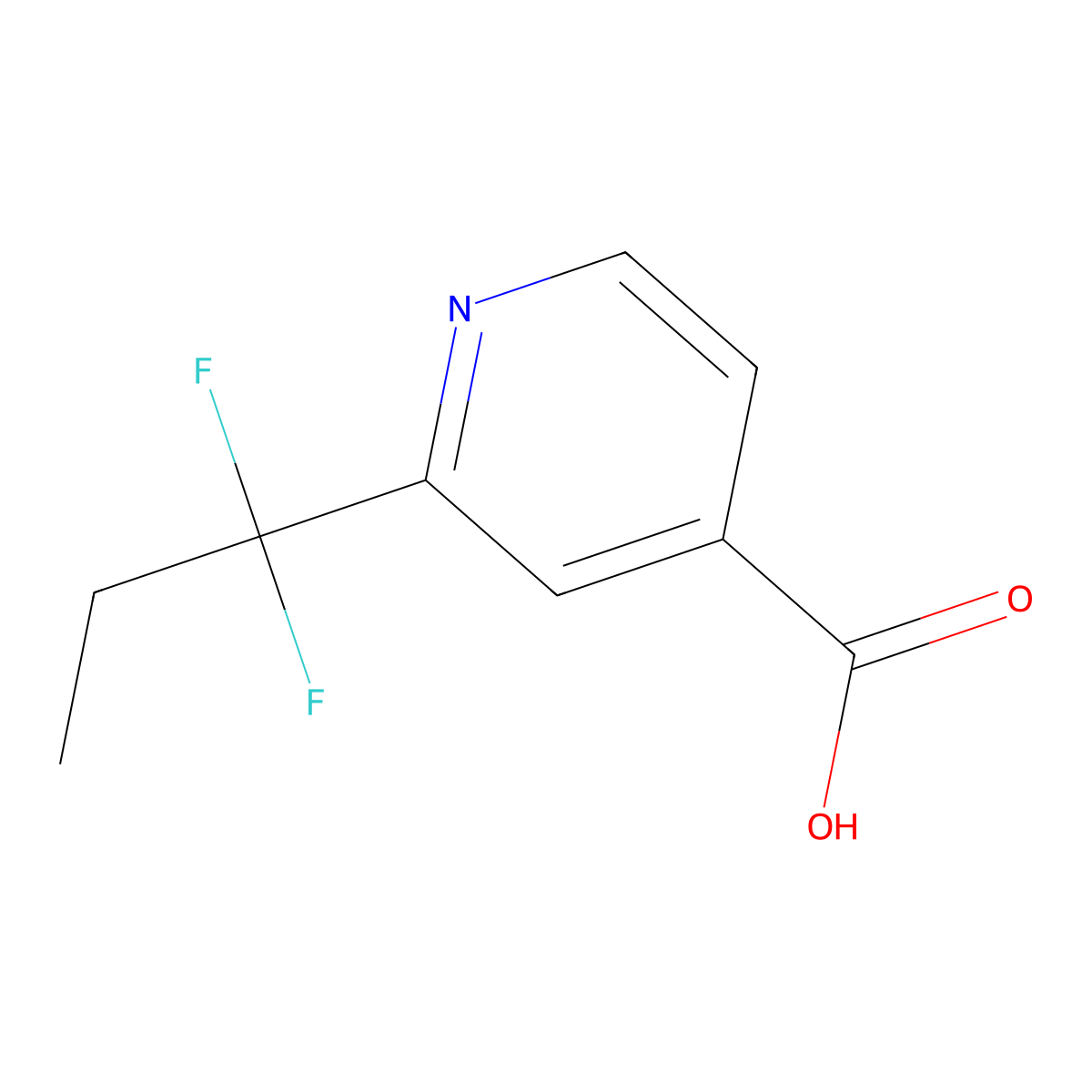 2-(1,1-Difluoropropyl)isonicotinic acid molecular structure, CAS 1800399-38-5