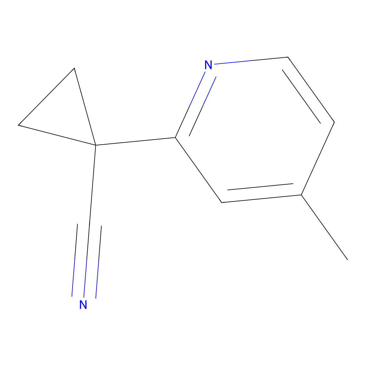 1-(4-Methylpyridin-2-yl)cyclopropane-1-carbonitrile molecular structure, CAS 1800399-44-3