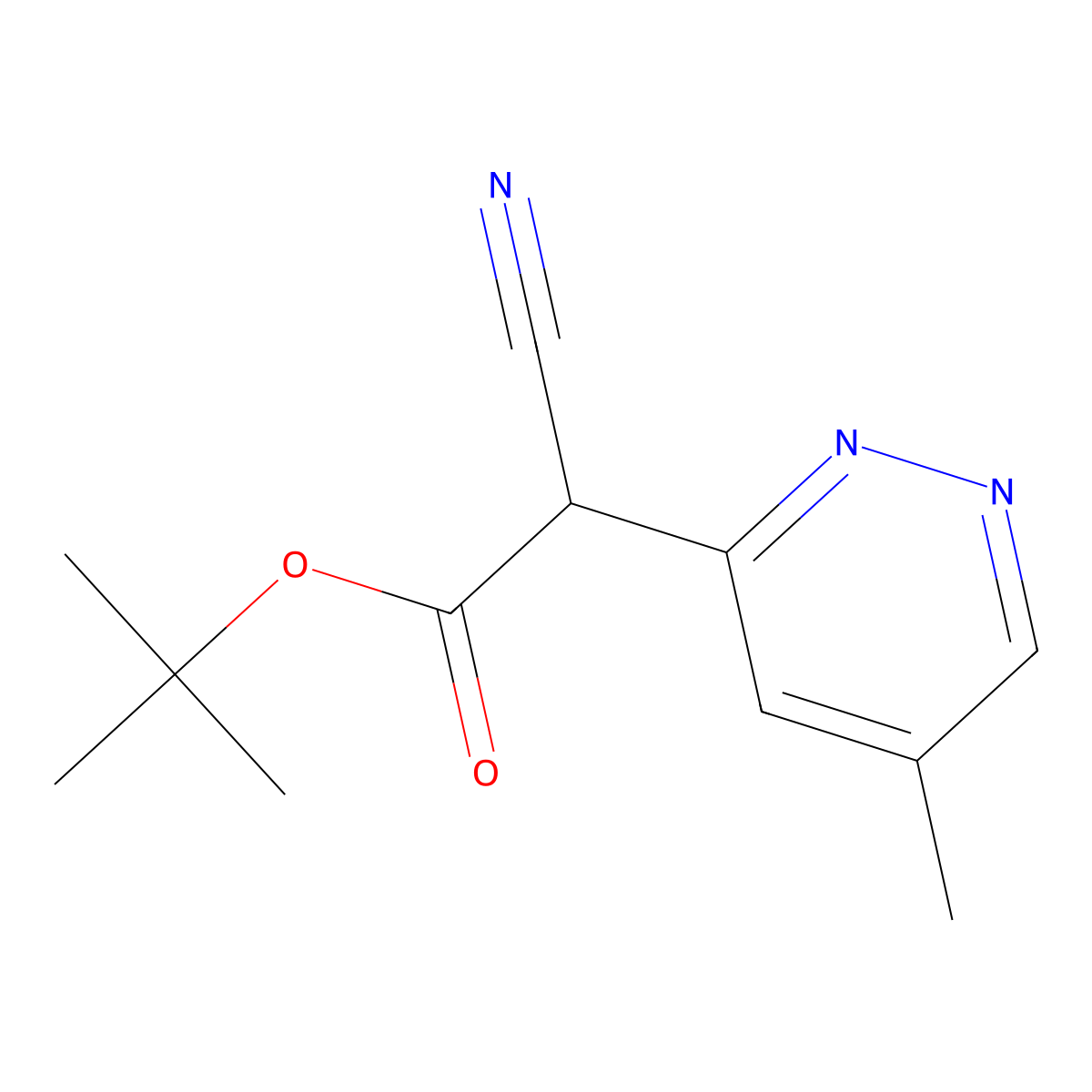 Tert-butyl 2-cyano-2-(5-methylpyridazin-3-yl)acetate molecular structure, CAS 1800399-46-5