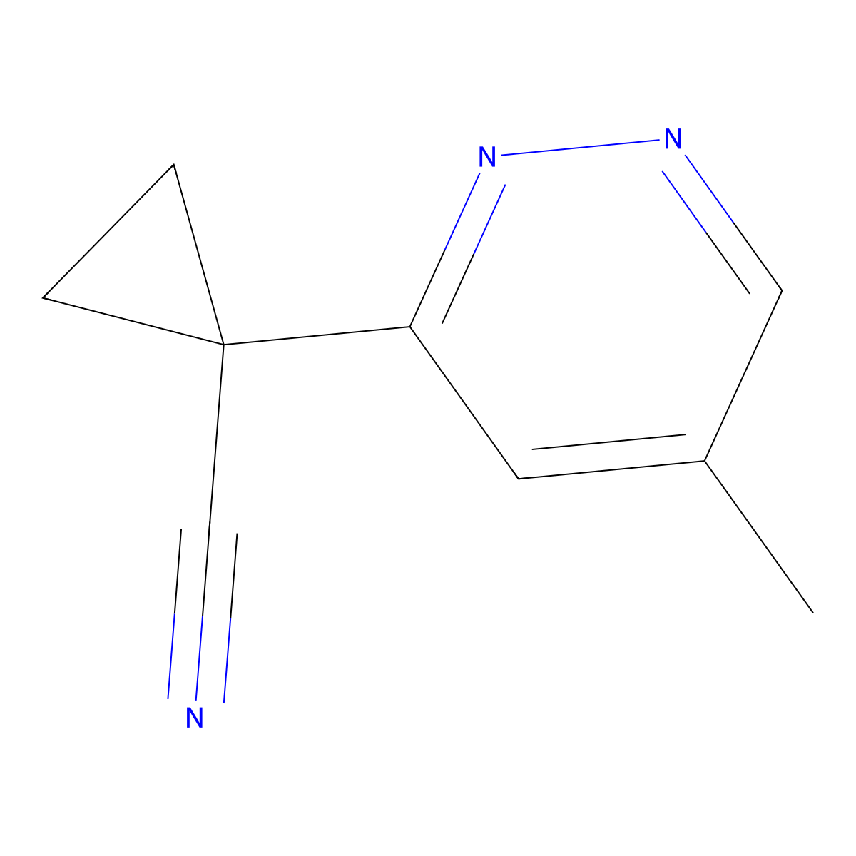 1-(5-Methylpyridazin-3-yl)cyclopropanecarbonitrile molecular structure, CAS 1800399-47-6