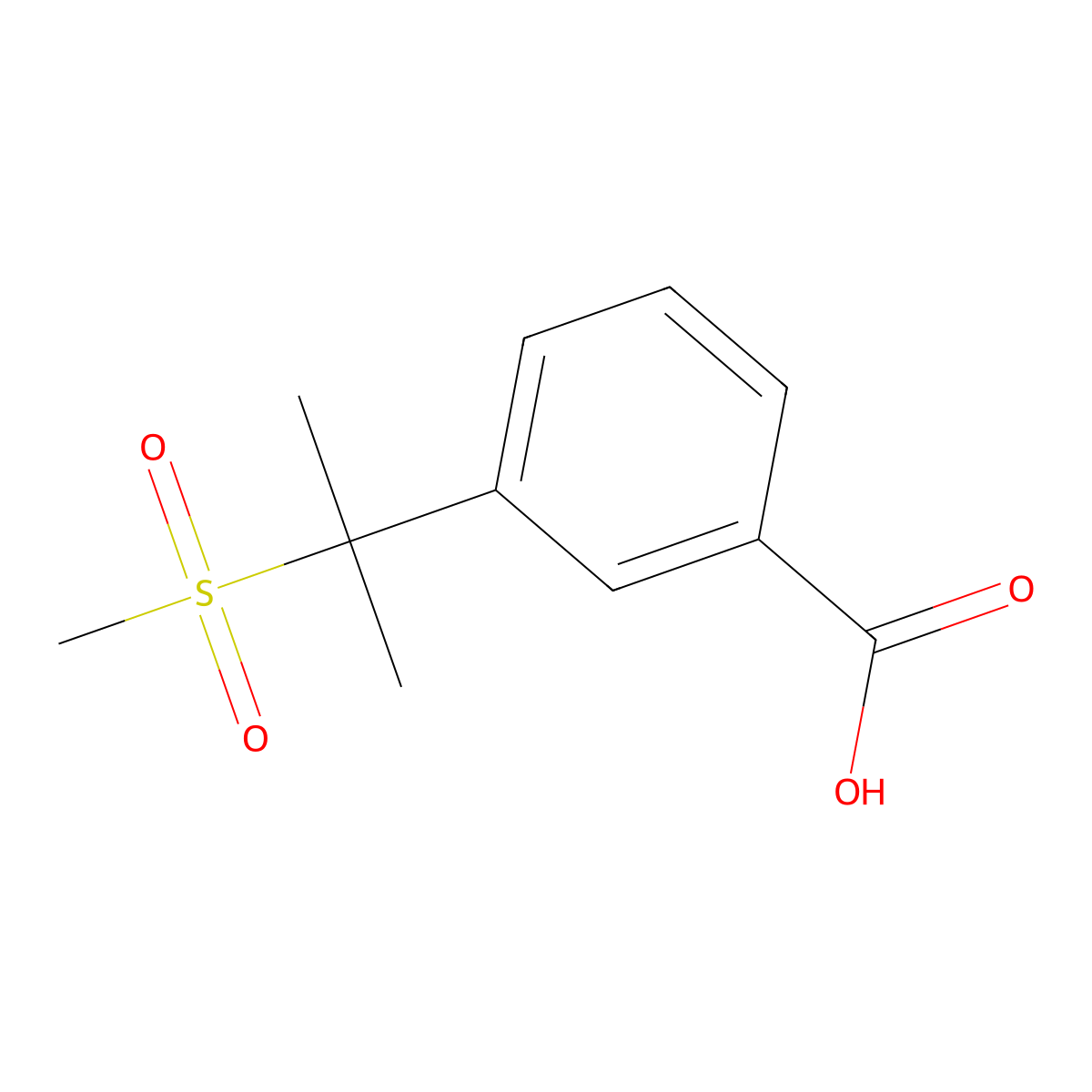 3-(2-(Methylsulfonyl)propan-2-yl)benzoic acid molecular structure, CAS 1800399-49-8