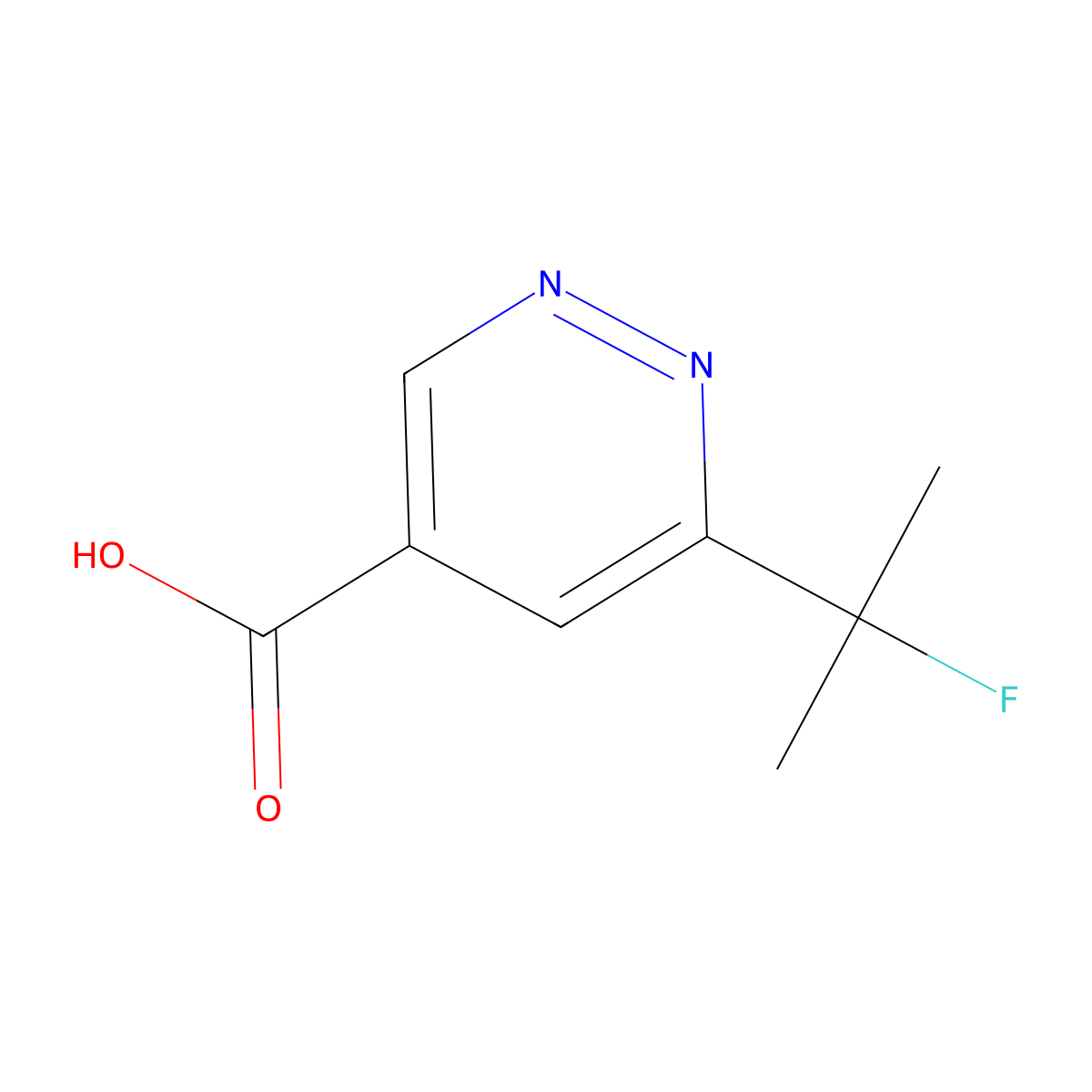 6-(2-Fluoropropan-2-yl)pyridazine-4-carboxylic acid molecular structure, CAS 1800399-55-6