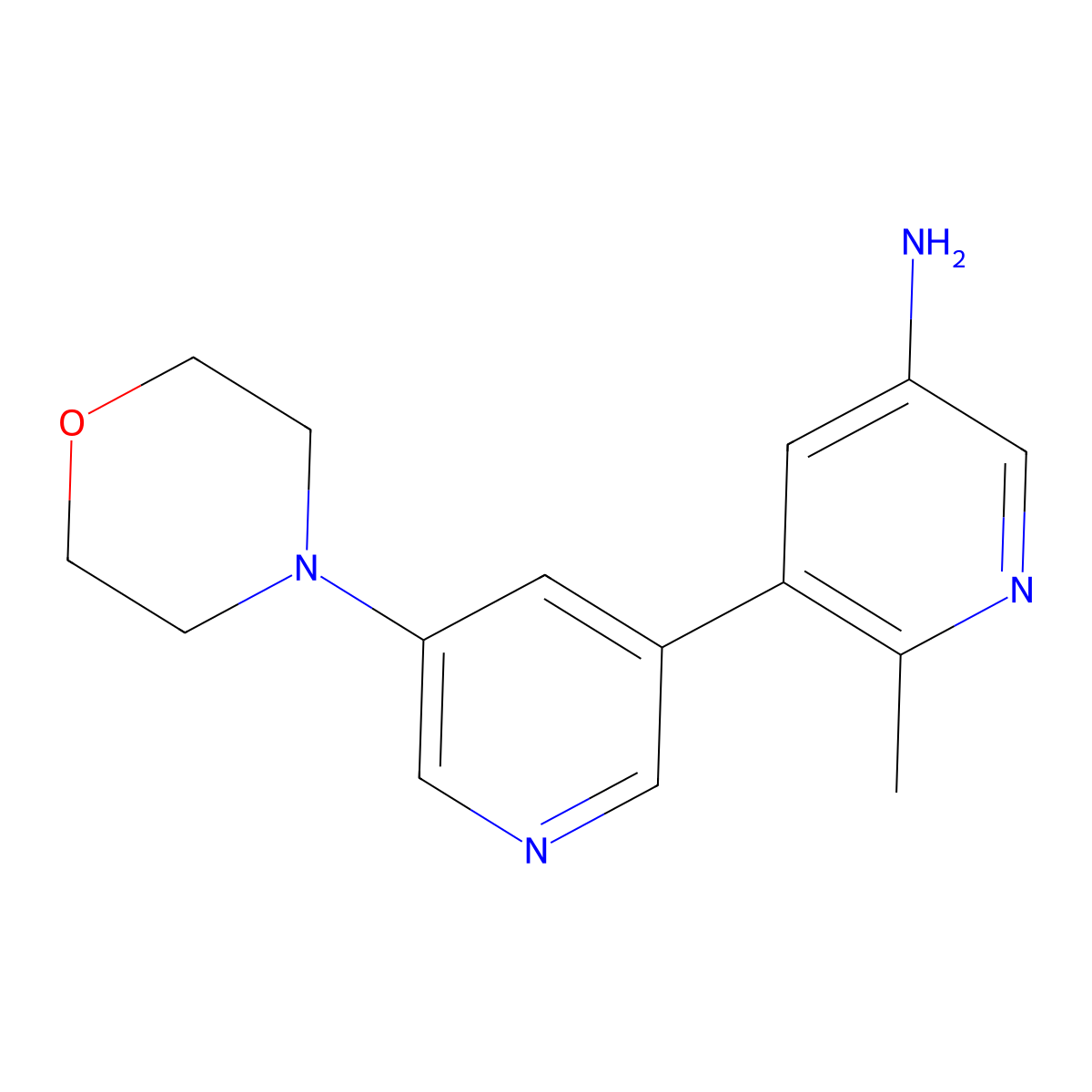 2-Methyl-5'-morpholino-[3,3'-bipyridin]-5-amine molecular structure, CAS 1800399-84-1