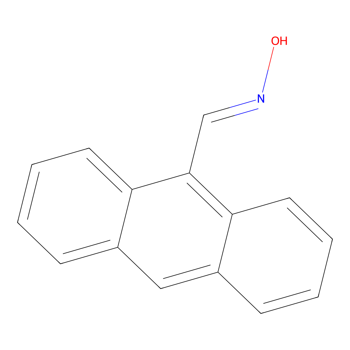 9-Anthracenecarboxaldehyde, oxime molecular structure, CAS 18004-57-4