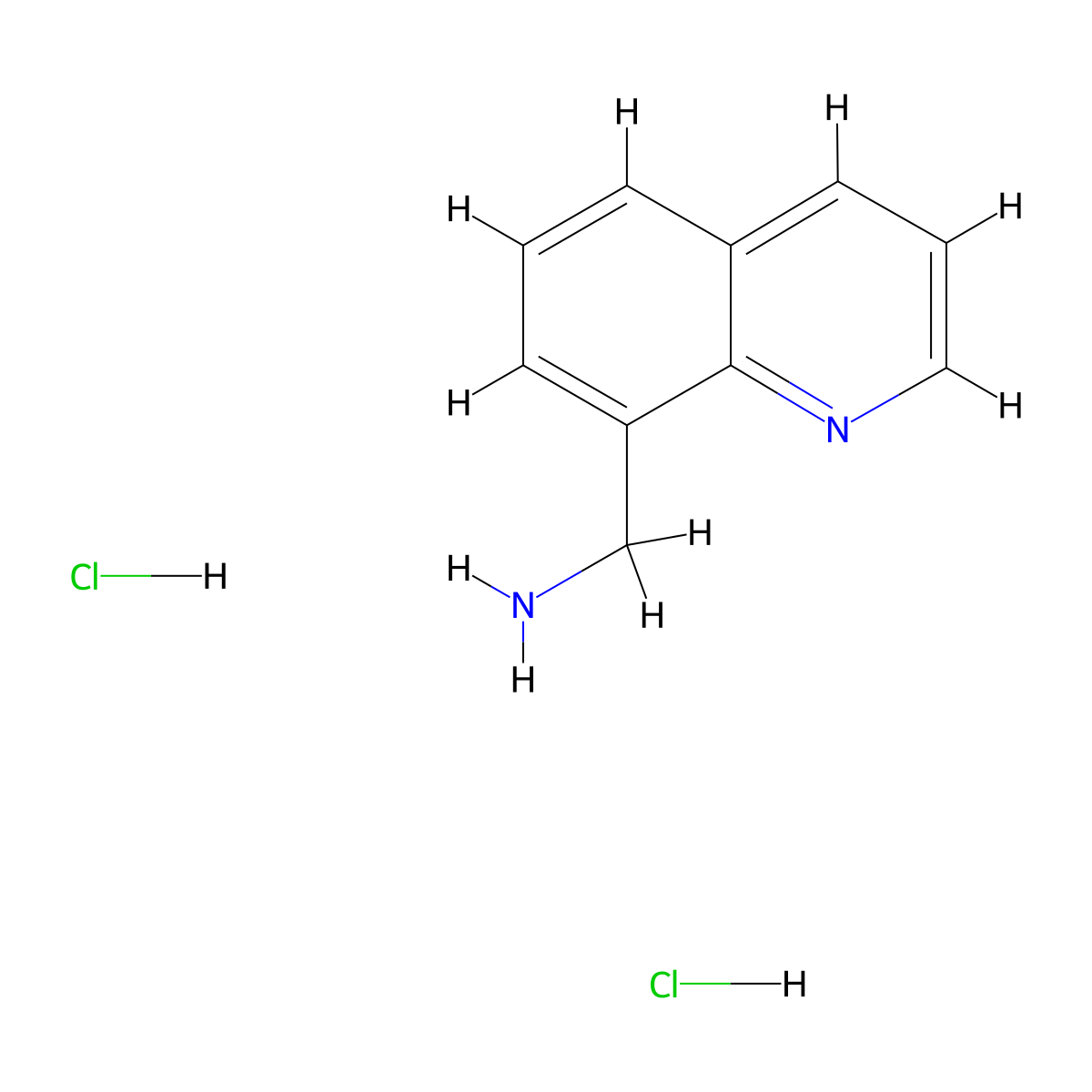 Quinolin-8-ylmethanamine dihydrochloride molecular structure, CAS 18004-63-2
