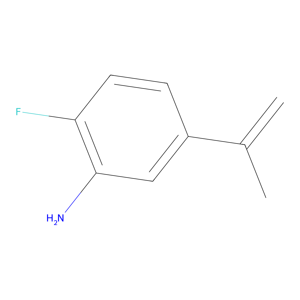 2-Fluoro-5-prop-1-en-2-ylaniline molecular structure, CAS 1800401-69-7