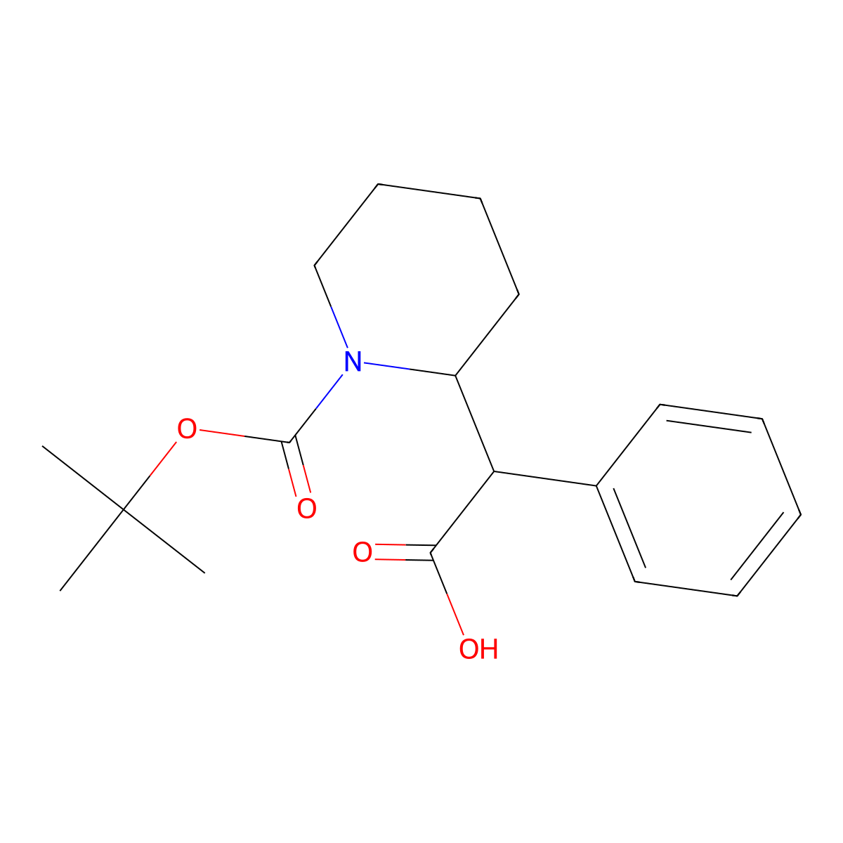 2-{1-[(Tert-butoxy)carbonyl]piperidin-2-yl}-2-phenylacetic acid molecular structure, CAS 1800423-96-4