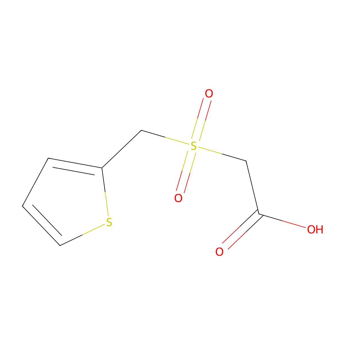 [(Thien-2-ylmethyl)sulfonyl]acetic acid molecular structure, CAS 180044-46-6