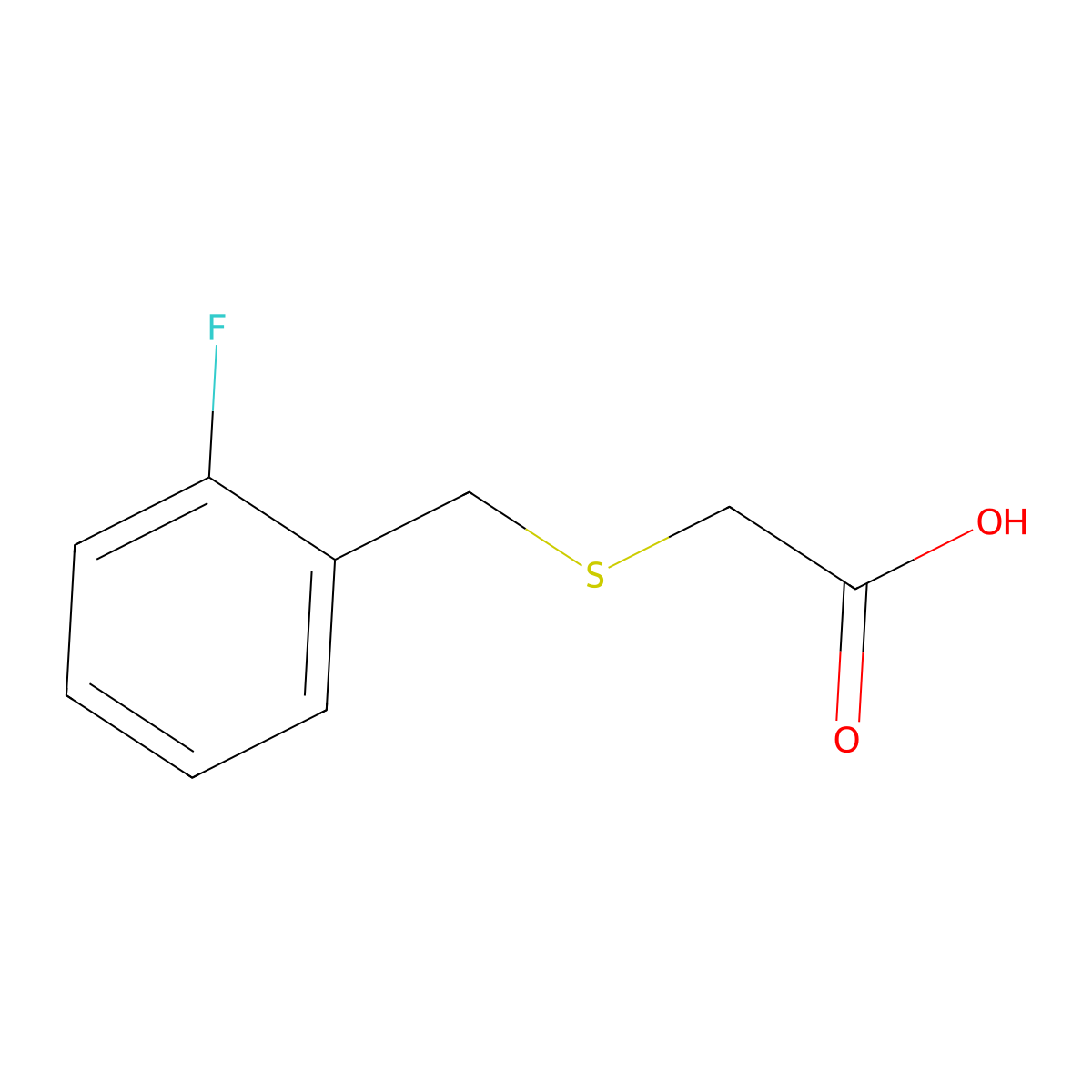 [(2-Fluorobenzyl)sulfanyl]acetic acid molecular structure, CAS 180044-55-7