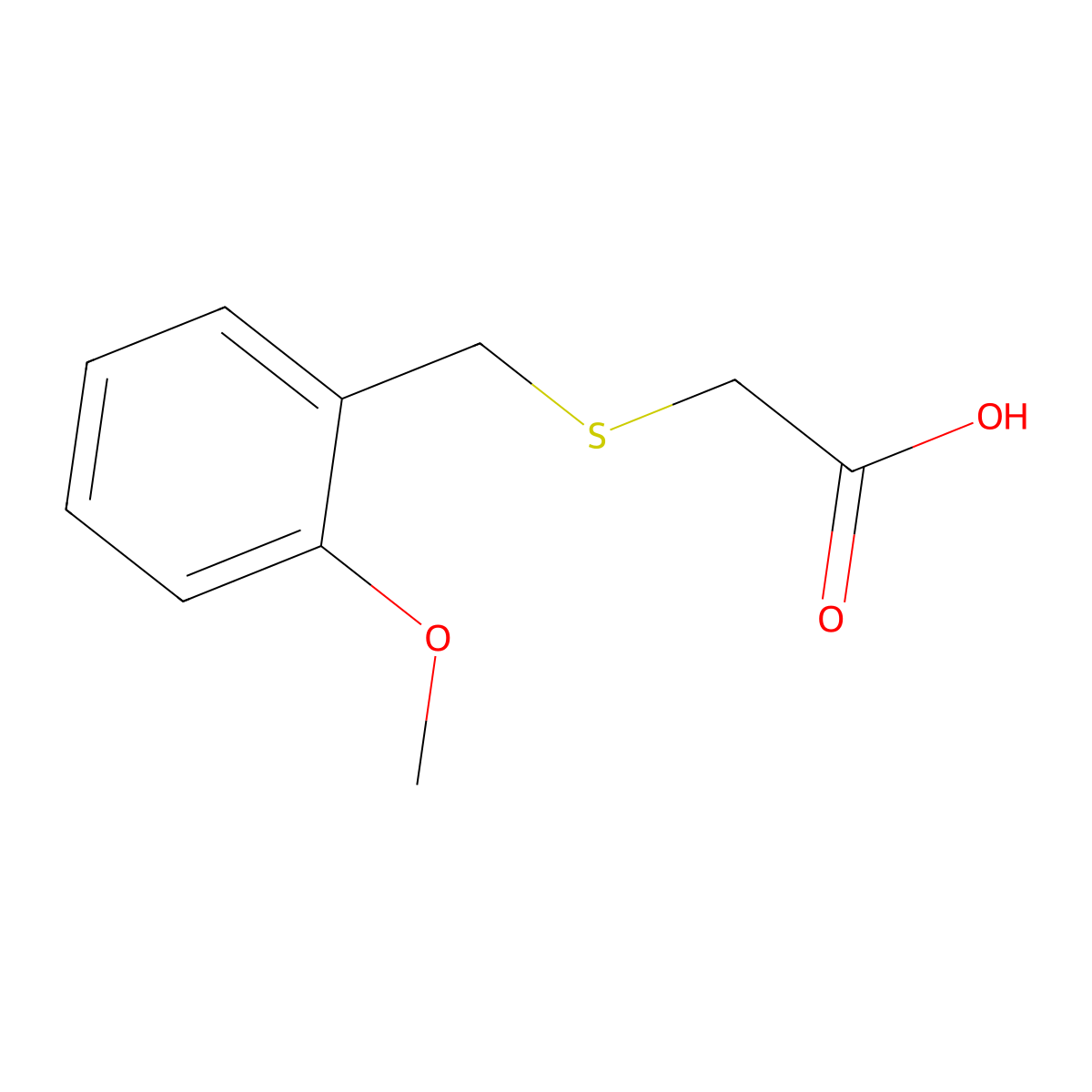 2-[(2-Methoxyphenyl)methylthio]acetic acid molecular structure, CAS 180044-56-8