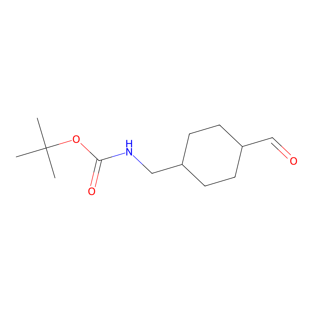 tert-butyl N-[(4-formylcyclohexyl)methyl]carbamate molecular structure, CAS 180046-90-6