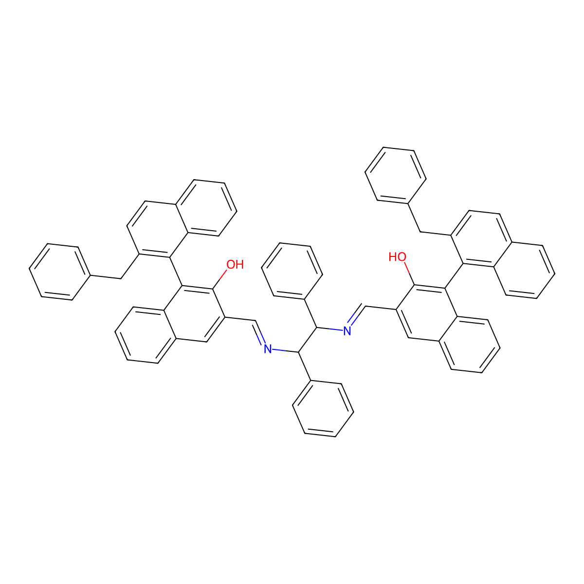3,3''-[[(1,2-Diphenylethane-1,2-diyl)bis(azanylylidene)]bis(methanylylidene)]bis(2'-benzyl-2-hydroxy-[1,1'-binaphthalene]) molecular structure, CAS 1800468-70-5