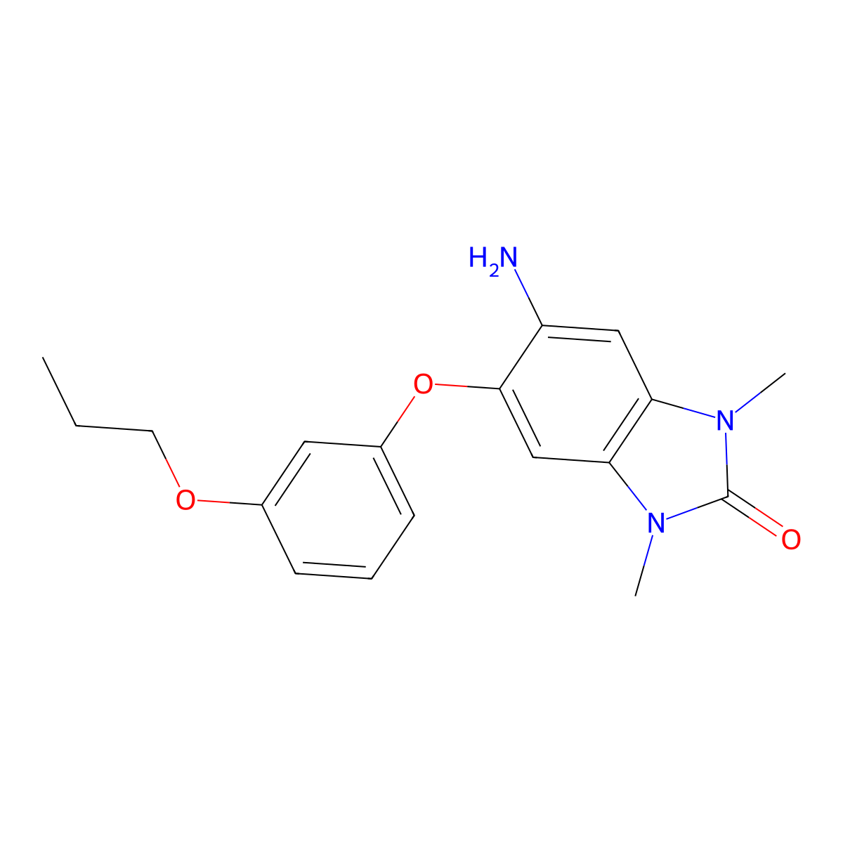 5-Amino-1,3-dimethyl-6-(3-propoxyphenoxy)-1H-benzo[d]imidazol-2(3H)-one molecular structure, CAS 1800477-35-3
