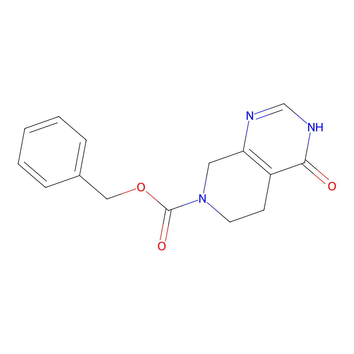 benzyl 4-oxo-3H,4H,5H,6H,7H,8H-pyrido[3,4-d]pyrimidine-7-carboxylate molecular structure, CAS 1800483-44-6