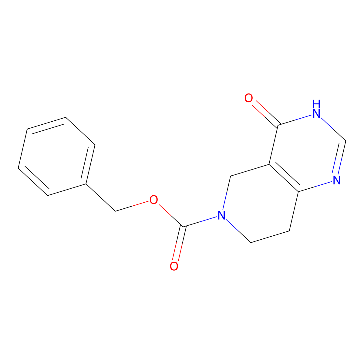 benzyl 4-oxo-3H,4H,5H,6H,7H,8H-pyrido[4,3-d]pyrimidine-6-carboxylate molecular structure, CAS 1800483-56-0