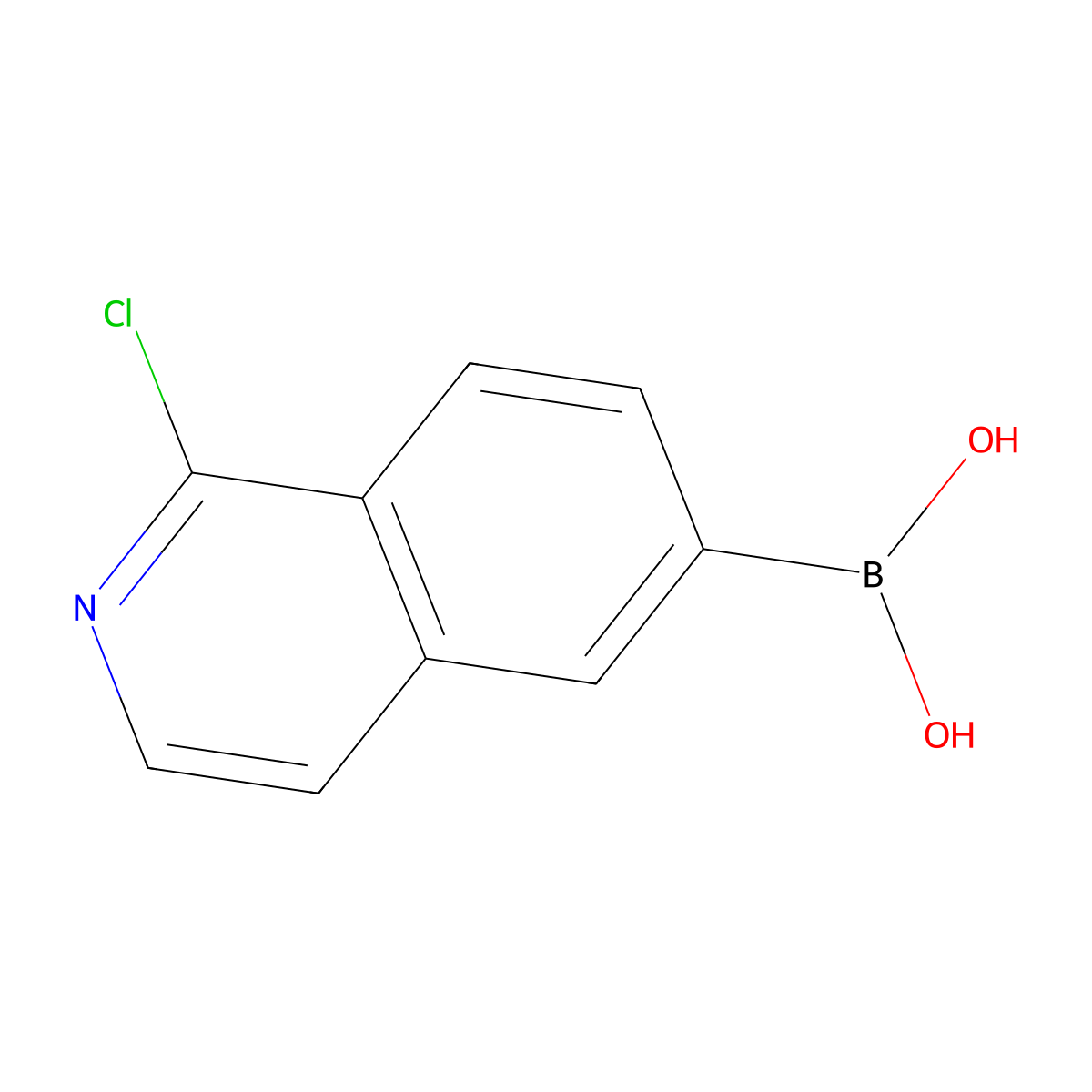 (1-Chloroisoquinolin-6-yl)boronic acid molecular structure, CAS 1800484-01-8