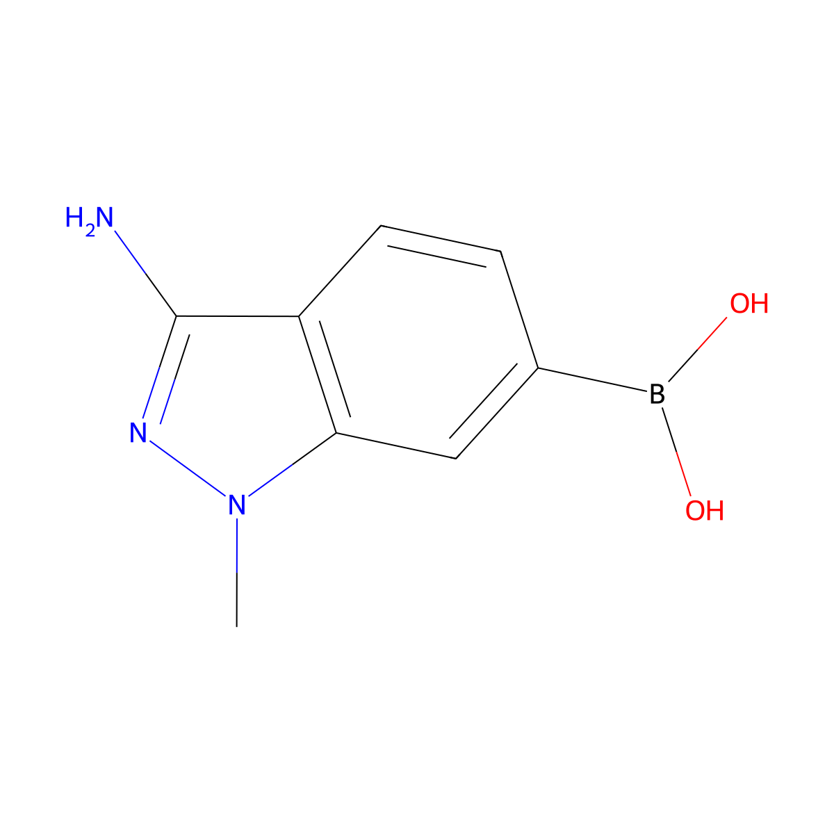 (3-amino-1-methyl-1H-indazol-6-yl)boronic acid molecular structure, CAS 1800484-02-9