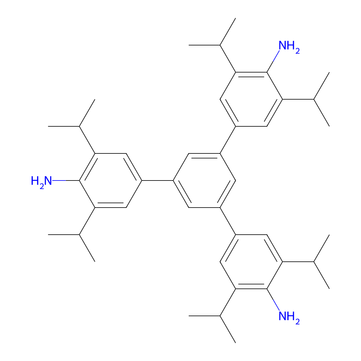 5'-(4-Amino-3,5-diisopropylphenyl)-3,3'',5,5''-tetraisopropyl-[1,1':3',1''-terphenyl]-4,4''-diamine molecular structure, CAS 1800490-20-3