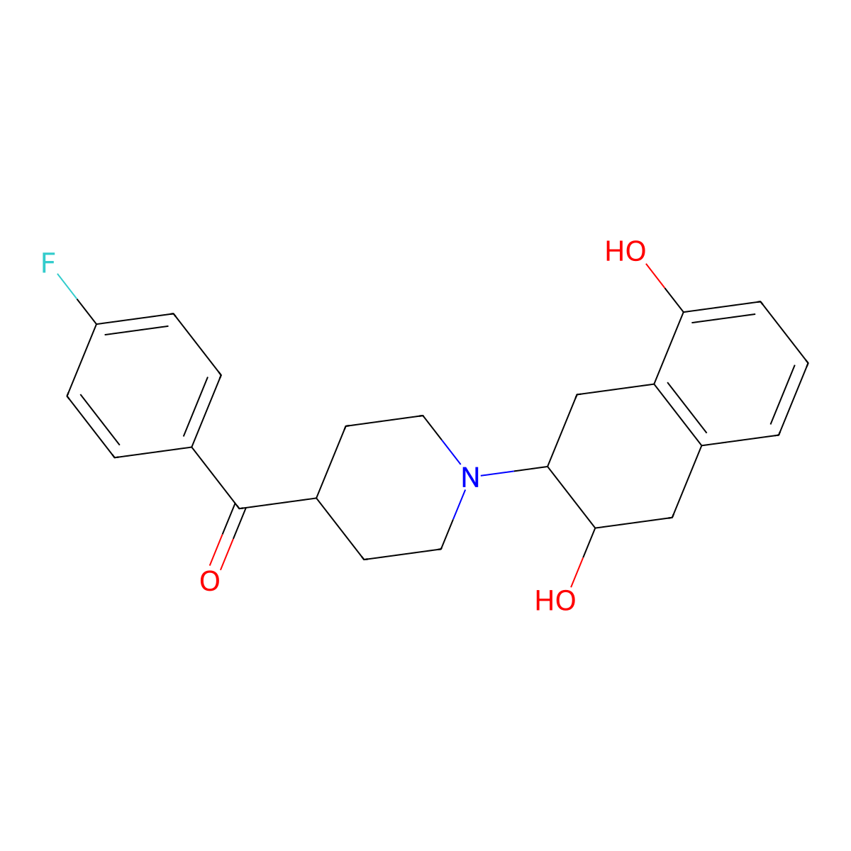 (1-((2R,3R)-3,8-dihydroxy-1,2,3,4-tetrahydronaphthalen-2-yl)piperidin-4-yl)(4-fluorophenyl)methanone molecular structure, CAS 1800493-08-6