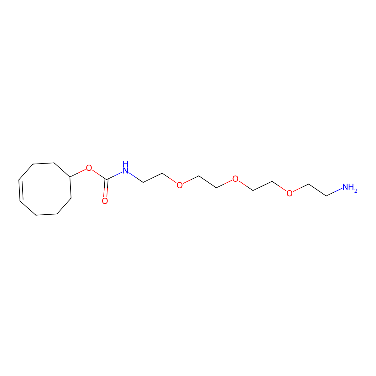cyclooct-4-en-1-yl N-[2-[2-[2-(2-aminoethoxy)ethoxy]ethoxy]ethyl]carbamate molecular structure, CAS 1800507-93-0