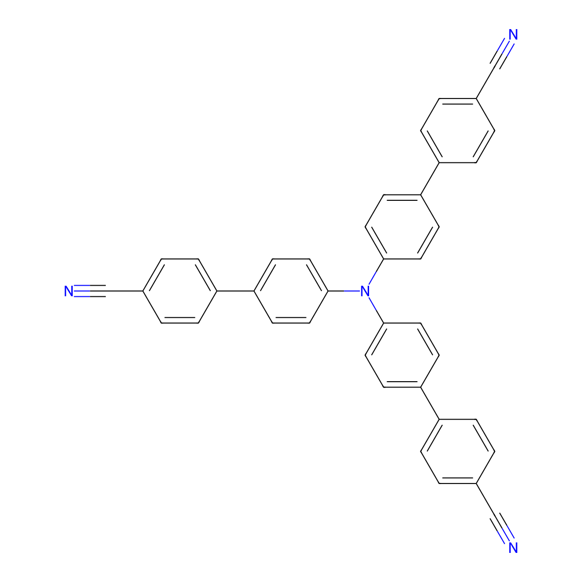4',4''',4'''''-Nitrilotris(([1,1'-biphenyl]-4-carbonitrile)) molecular structure, CAS 1800552-46-8