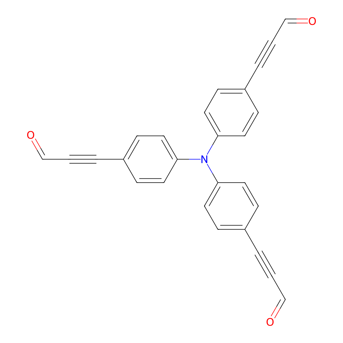 3,3',3''-(Nitrilotris(benzene-4,1-diyl))tripropiolaldehyde molecular structure, CAS 1800552-49-1