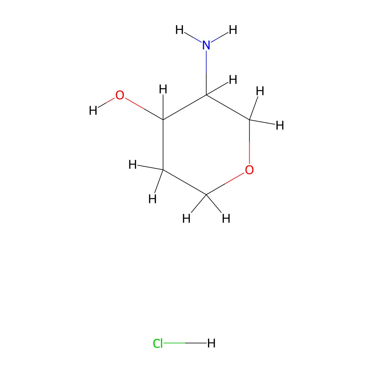 3-Aminooxan-4-ol hydrochloride molecular structure, CAS 1800560-07-9