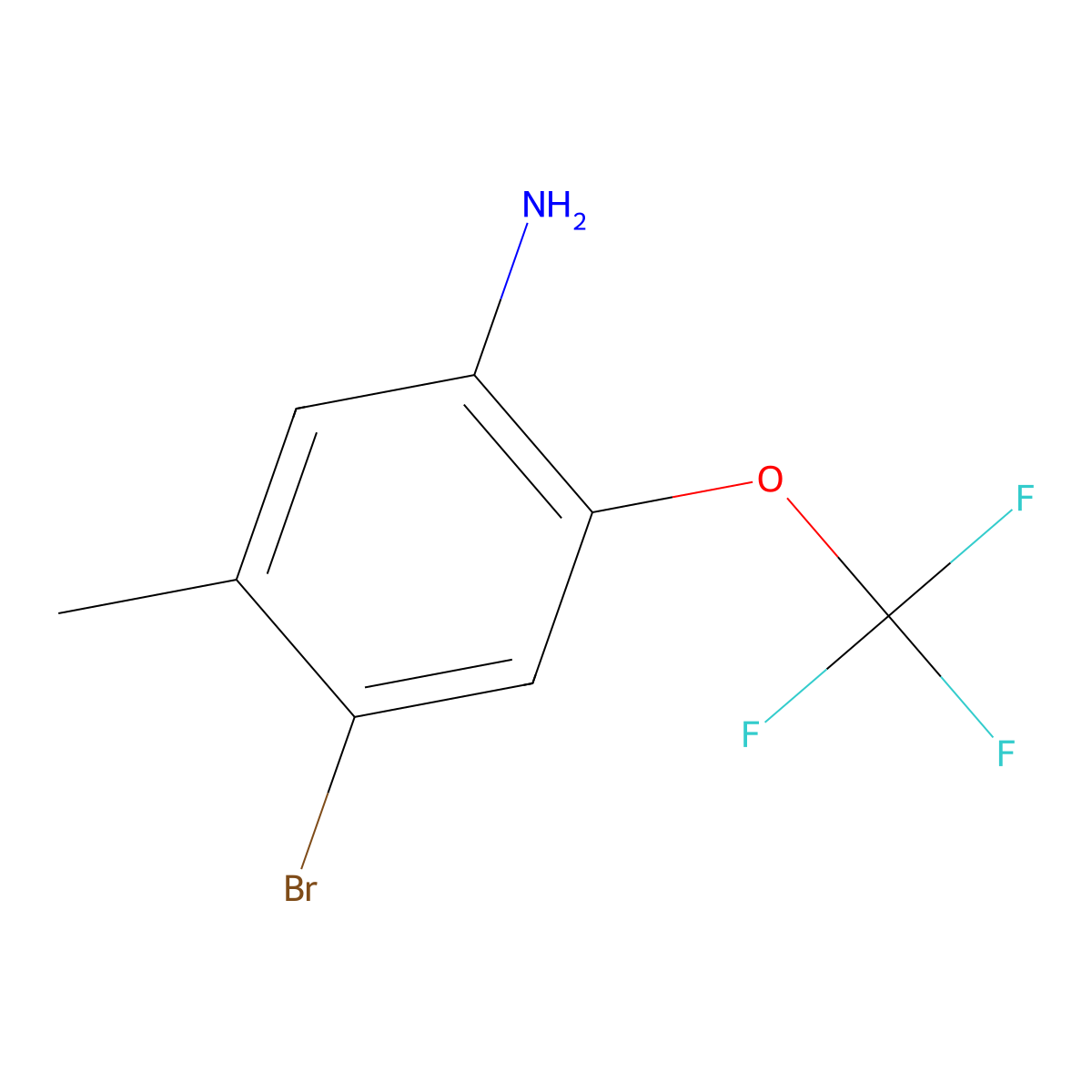 4-Bromo-5-methyl-2-(trifluoromethoxy)aniline molecular structure, CAS 1800562-10-0
