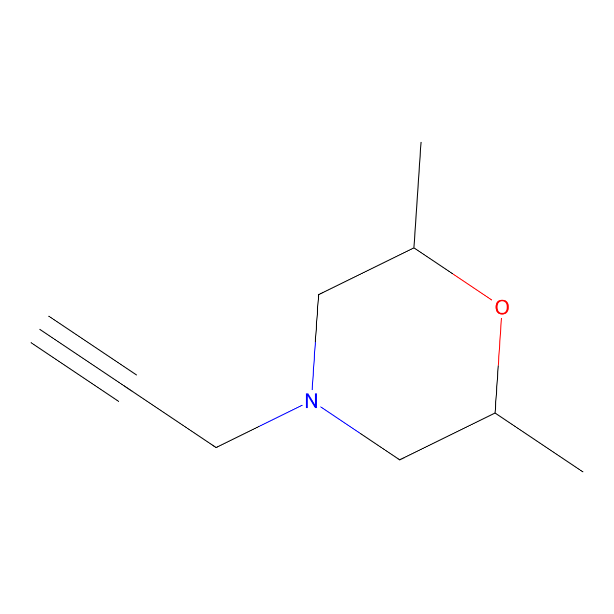 rac-(2R,6S)-2,6-dimethyl-4-(prop-2-yn-1-yl)morpholine molecular structure, CAS 1800579-12-7