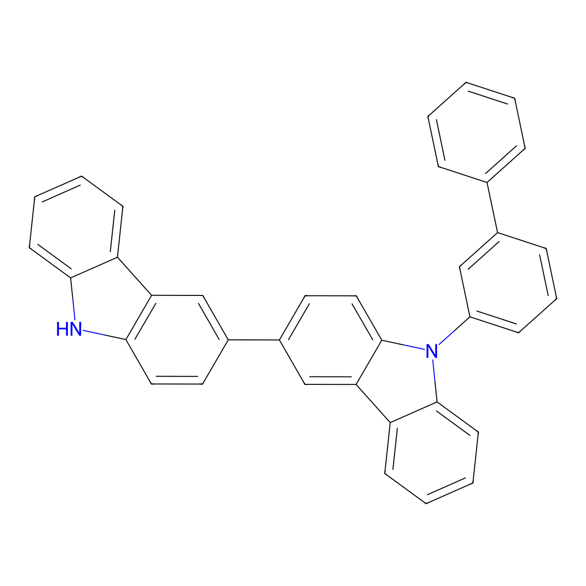 9-[1,1'-Biphenyl]-3-yl-3,3'-bi-9H-carbazole molecular structure, CAS 1800580-10-2