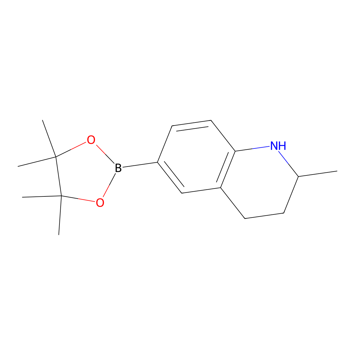 2-Methyl-6-(4,4,5,5-tetramethyl-1,3,2-dioxaborolan-2-yl)-1,2,3,4-tetrahydroquinoline molecular structure, CAS 1800594-29-9