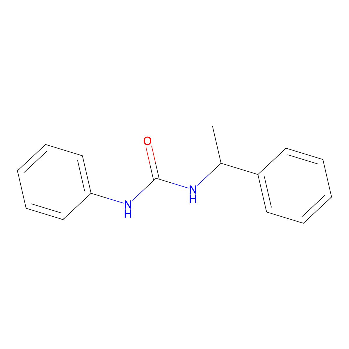 N-Phenyl-N'-(1-phenylethyl)urea molecular structure, CAS 18006-57-0