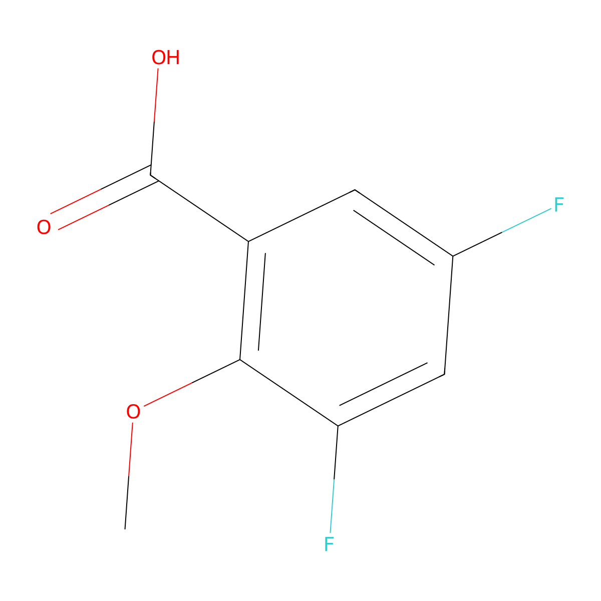3,5-Difluoro-2-methoxybenzoic acid molecular structure, CAS 180068-67-1